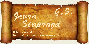 Gavra Šimpraga vizit kartica
